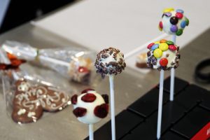 Making chocolate lollipops